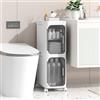 Enjinkail Mobile da bagno, mobile da pavimento, in plastica, con porta, carrello piccolo, impermeabile, con ruote, per soggiorno, cucina, 21 W x 67 x 34 D, 2 livelli