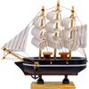 Fahibin Modello di Nave a Vela in Legno, 16cm Modello di Barca in Stile mediterraneo, Modello Barca a Vela Vintage per Librerie, Scrivanie e Davanzali
