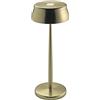 Zafferano, Lampada Sister Light, Lampada da Tavolo Ricaricabile e Senza Fili con Controllo Touch, Adatta per Salotto ed Esterni, Dimmer, 2700-4000 K, Altezza 32,8 cm, Colore Oro Anodizzato