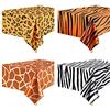 Tatuo 4 Pezzi Tovaglie con Stampa Zoo Tovaglia a Tema Animali della Giungla Copritavolo a Tema Animale Tovaglie Stampa Leopardo Tigre Zebra Giraffa per Compleanno Giungla Zoo