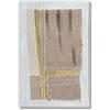 DRW Quadro tela astratta con cornice in legno naturale in bianco, beige e marrone chiaro 122 x 82 x 4,5 cm