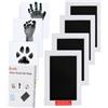 Zemiu XL Impronta Mani e Piedi Neonati Inchiostro, Kit Impronte Neonato 4Pcs Impronte di Mani e Piedi Cuscinetto del Timbro SenzaTocco non Tossici Sicuri,Kit Impronta Cane/Gatto-Nero