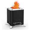 Onlyfire 16,5 cm Quadrato Braciere Senza Fumo da Tavolo, Focolare Portatile con Staffa per Vaso e Borsa da Trasporto, Bruciatura a Legna e a Pellet, per Campeggio all'aperto Patio, Acciaio Inox, Nero