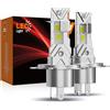 PAERKU Lampadine H4 LED Auto Fari LED H4 6500K Bianco Freddo 18000LM Luce Abbagliante e Anabbagliante, Sostituzione Dei Alogena, Senza Ventola, Plug and Play(2 pezzi)