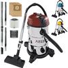 AREBOS Aspirapolvere industriale 1300 W secco e umido 30 L | Bidone aspiratutto e aspiracenere | Per polvere, liquidi e pulizia auto | Rosso