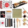 lisigoo Kit sushi maki maker completo - Apparecchio per produzione di sushi makis - Cofanetto con stuoia in bambù, coltello giapponese, bacchette, stampo per maki, senza BPA - idea regalo uomo donna