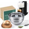 Sesama Vertuo Series - Capsule di caffè riutilizzabili in acciaio inox, compatibili con macchine Vertuo Next e Vertuo POP & VertuoPlus & Delonghi ENV135S, porta cialde riutilizzabili Nespresso