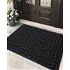 COLOR&GEOMETRY Color G Zerbino Ingresso Esterno, Tappeto Ingresso Esterno Impermeabile, Zerbino da Esterno Antiscivolo Lavabile, Zerbini per Ingresso Esterno Per Ingresso, Balcone, Giardino - 92X152cm, Nero