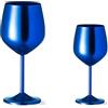 noTrash2003 Set di 2 bicchieri da vino giganti in alluminio per momenti speciali con 540 ml di volume per antipasti, ciotola da dessert in blu, rosso, nero o argento (blu)