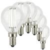 SUNSEED 6x Lampadina E14 Filamento LED Bianco 6W Sfera G45 806 Lumen Luce Calda 3000K, 60W Equivalente