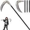 Superum Scheletro Artiglio Fantasma Falce Halloween - Smontabile 117 cm - Accessorio Costume Spaventoso Scheletro Mietitore Falce, Accessorio Falce Halloween Arma Grim Reaper per Adulti Bambini