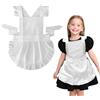 EQLEF Grembiuolo bianco Bambini, Costume di cameriera per ragazze Grembiuolo retro bianco frilly per bambino Vestire i costumi Giorno mondiale del libro Halloween Cucina festa Abito fantastico