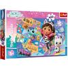 Trefl - Gabby's Dollhouse, L'amicizia nella casa dei gatti - Puzzle da 100 pezzi - Puzzle colorato con personaggi delle fiabe, per bambini dai 5 anni in su