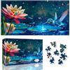 Ginfonr Puzzle Da 1000 Pezzi, Colibrì Puzzle per Adulti Rompicapo Impegnativo, Fiori Giochi Di Puzzle per Tutta La Famiglia, Un Regalo Festivo per Gli Amici in Una Bella Confezione