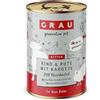 GRAU L'originale, Alimento umido per gatti e gattini, manzo, tacchino e carote, 1 confezione da 400 g, senza cereali