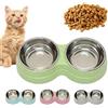 Generic Ciotola doppia per cani, con base antiscivolo e ciotola rimovibile in acciaio inox per cibo e acqua, ciotola anti-fuoriuscita, facile da pulire, ideale per cani di piccola taglia, gatti, cuccioli