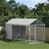 IKAYAA Recinto per cani da esterno Kennel per Cani da Esterno Recinto per Animali Gabbia Cani con Copertura-2 x 6 x 2.5 m