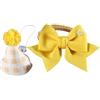 Oldmoom Cappello per compleanno gatto, Cappello per compleanno cane,Cappelli per gatti con collare per cani | Copricapo per animali domestici con cappello scozzese, papillon regolabile