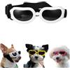 PTWSF Occhiali da sole per cani di piccola taglia, protezione UV, occhiali per cani di piccola taglia, con cinturino regolabile, antivento, anti-appannamento, colore bianco
