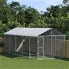 IKAYAA Recinto per cani da esterno Kennel per Cani da Esterno Recinto per Animali Gabbia Cani con Copertura-3 x 7.5 x 2.5 m