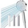 Cobbe Soffione Doccia Filtrante con Tubo, 6 Tipi di Getto, Filtro a 20 Stadi + 2 Filtri Carbone 2.0 di Ricambio, Alta Pressione Anticalcare, Rimuove Cloro dall'Acqua Dura, Cromo