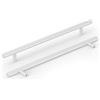 goldenwarm - 15 maniglie per mobili / porte, per la cucina, in acciaio inox, colore bianco, 160 mm di distanza tra i fori