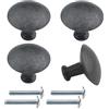rudis-spareparts Pomelli cassetti compatibili con HEMNES ricambio manopole antracite maniglia mobili incl. viti (4 pezzi)