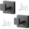 LWLWA 2 Pezzi Appendi Asciugamani Bagno, Ganci Bagno in Acciaio Inox Quadrati Grigi con Accessori Montaggio, per Bagno, Cucina, Camera