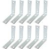 AERZETIX - C58913 - Set di 10 staffe di montaggio 60x60x15x1.5mm ad angolo retto - con 4 fori rotondi - montaggio rinforzo fissaggio mensole mobili legno - in acciaio zincato