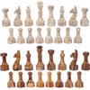 Marble Hives Scacchiere - Set completo con pezzi in marmo ponderati 30 x 30 cm, compatibilità con scacchiere in marmo | Eleganza senza tempo nei pezzi di scacchi pietra (corallo e marrone)
