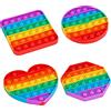 KICOSOADT Pop it,Pop it fidget toys antistress,l'arcobaleno popit Gioco,poppit elettronico per ridurre lo stress dei bambini e degli adulti,tabelline per bambini (Set Rainbow 4 pezzi)