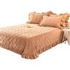 78977 Lenzuolo Trapuntato in Cotone E Velluto di Cristallo Copriletto Singolo Matrimoniale 3 Pezzi Biancheria da Letto Decorazione Coperta Multifunzione con 2 Federe,A-SuperKing:250x270cm+50x70cmx2