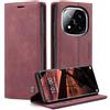 Monweicz Cover Compatibile con Redmi Note 14 Pro Plus 5G, Custodia Portafoglio con Slot per Scheda, Protezione Completa Premium in Pelle PU, Flip Libro Magnetica Note 14 Pro Plus Vino Rosso