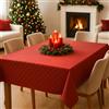 o-day Tovaglia Natalizia Rettangolare In Cotone o Poliestere - Tovaglie Natalizie Eleganti Da 6 12 18 Posti Antimacchia - Made in Italy (Rosso Elegante, 6 Posti - 140x180cm)