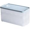 Acan Tradineur - Scatola in plastica n°3 trasparente con ruote 25,7 x 59 x 40,5 cm, 36 litri, baule con coperchio per organizzazione della casa, cassapanca in plastica