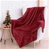 Catalonia Classy Coperta sherpa rosso vino, soffice coperta copriletto Copriletto in flanella morbida coperta per divano Coperta per divano Calda coperta in pile rosa per TV divano letto, 150 x 130 cm