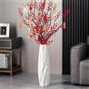 JIDOFUE Vaso in ceramica bianca 17,7 pollici/45 cm Tall Floor Flower Portavaso decorativo Grandi vasi per tavolo Centerpieces mensola Home Decor Secchi soggiorno Composizione fiori semplice vaso