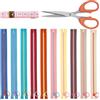 Glarks 12PCS 35cm/13.77in nylon resina cerniera con anello di sollevamento, 10 colori bobina cerniera con anello in lega di zinco e forbici, cordino morbido misura Kit