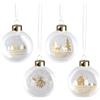 KARTENVERLIEBT Piccoli medaglioni Frost in set di 4 palline di Natale realizzate a mano in vetro trasparente in 4 diversi design come decorazione natalizia, diametro 5 cm, per decorare e regalare a Natale
