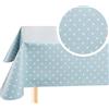 Home Direct Tovaglia in Tela Cerata PVC, Lavabile, Copritavolo, Protezione per Piccoli Pois, Blu Uovo d'Anatra, 100 cm X 140 cm,