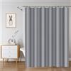 LUKDUNG 240x200 Tenda da Bagno in Poliestere, Tenda da Doccia Anti-muffa per Bagno, Tenda per Vasca da Bagno e Doccia in Tessuto Impermeabile e Lavabile, Tenda da Doccia con 16 Ganci Grigio Chiaro