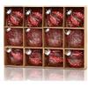 DEMIUKO 12 Pezzi Palline di Natala Rosso Palline per l'Albero 8CM Grande Bagattelle per Alberi Antisfondamento Decorazioni Albero di Natale per Feste di Matrimoni Addobbi di Natale