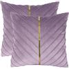 Tosleo Confezione da 2 Fodere Cuscini Decorativi, Federe per Cuscini in Velluto Viola, 56 x 56 cm, con Pelle Dorata, Lussuose e Moderne, per Soggiorno, Camera da Letto, Divano e Letto