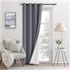 AOOSA Tenda Oscurante Termica Isolante, 245x132 CM Tende Spesse Invernali, Antivento Insonorizzante, Tenda Appesa Partizione con Anelli, Curtain Spesse per Soggiorno, Camera, Ufficio (Grigio)