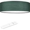 Navaris Plafoniera LED Soffitto 22W Rotonda Ø 40 cm - Lampadario Camera da Letto e Soggiorno in Tessuto - con Telecomando per Controllo Temperatura Colore - Verde Scuro