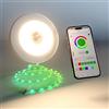 LOUIKAY Catena Luminosa Esterno RGB, 6M Catena Luci Retrattile Lampada da Campeggio Ricaricabile e Portatile Luci LED per Esterno Controllo APP per Feste, Camping, Giardino