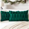 Artscope 2 Pezzi Natalizio Federe in Lana Corta Velluto Copricuscini Morbido Decorativo Fodere per Cuscino Lusso Stile per Divano Camera da Letto Natale Albero Verde 30x50 cm