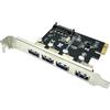 Faeymth Scheda di Espansione PCI-e USB 3.0 A 4 Porte, Adattatore Hub PCI Express PCIe USB 3.0, Controller Riser Extender da 5 Gbps con Alimentazione