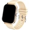 LeeQinersw Orologio Intelligente Orologio Sportivo Braccialetto Intelligente Contapassi Impermeabile IP68 con Risposta alle Chiamate Adatto per attività Sportive, Oro