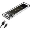 Nihcora M.2 NGFF Dual Protocol SSD Case Trasparente USB Tipo C 10 Gbps PCI-e M2 SSD Contenitore Esterno Trasparente per Disco Rigido